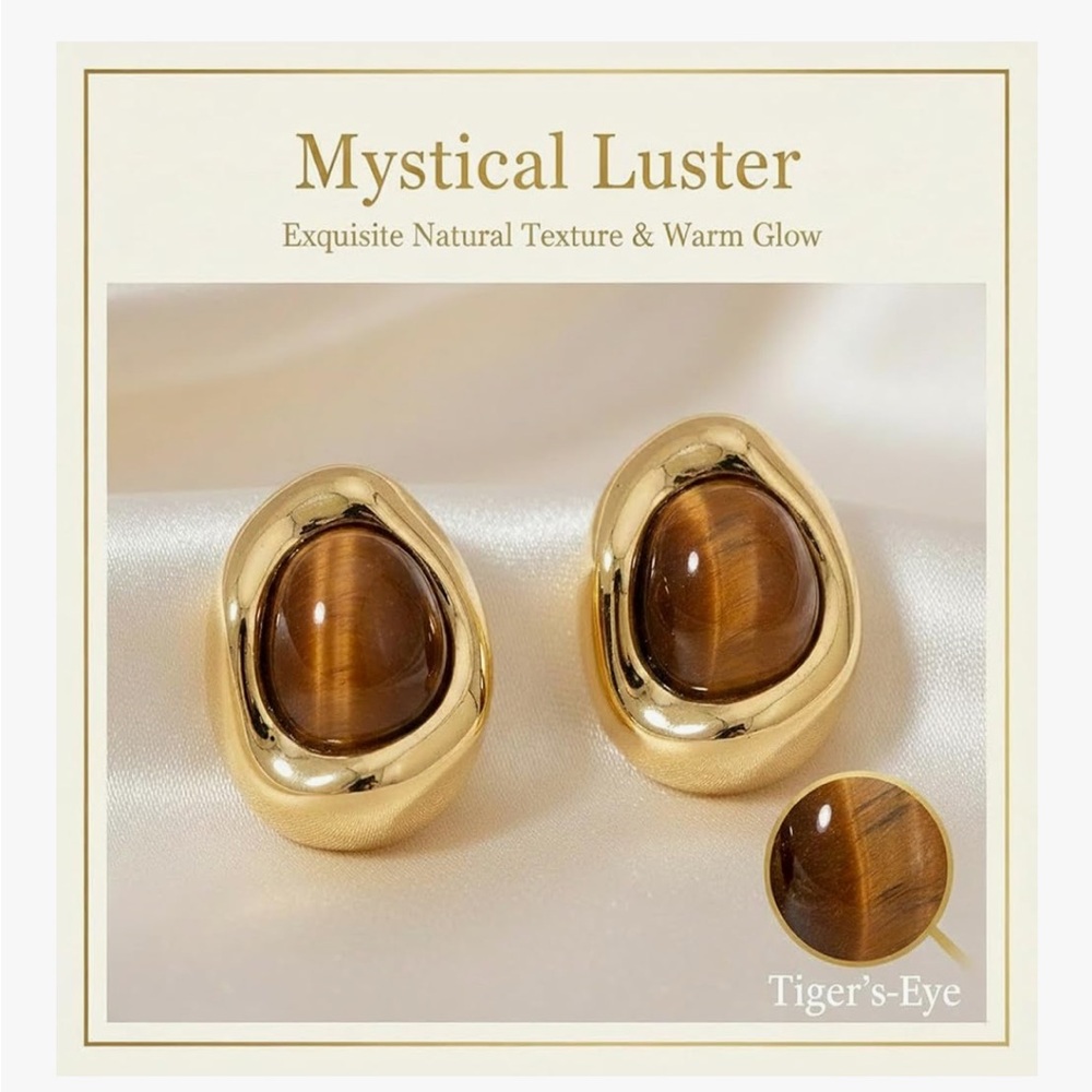 Viral Amazon Gold and Brown Earrings NEW
